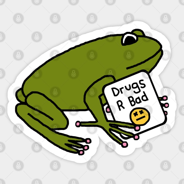 Green Frog with Anti Drugs Message Sticker by ellenhenryart